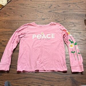 Life Is Good Kids Pink “Peace Life is Good” Long Sleeve Crusher Tee size XL